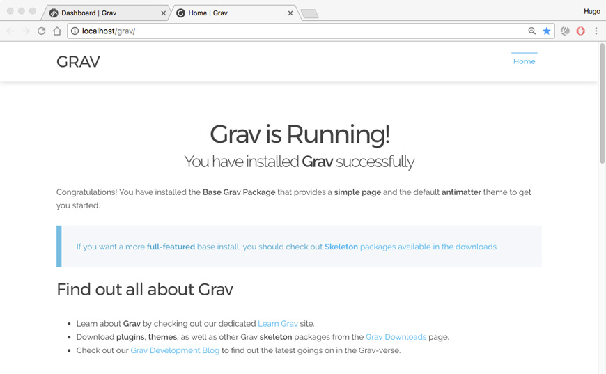 GRAV Pagina frontal demo